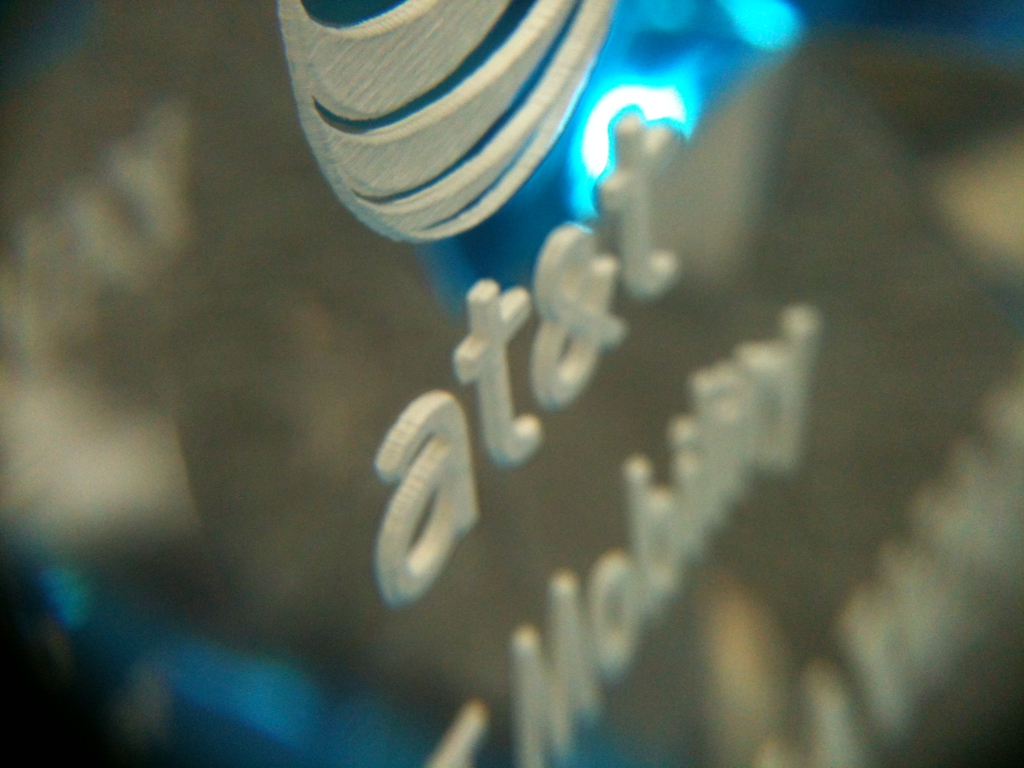 laser engraved acrylic award detail