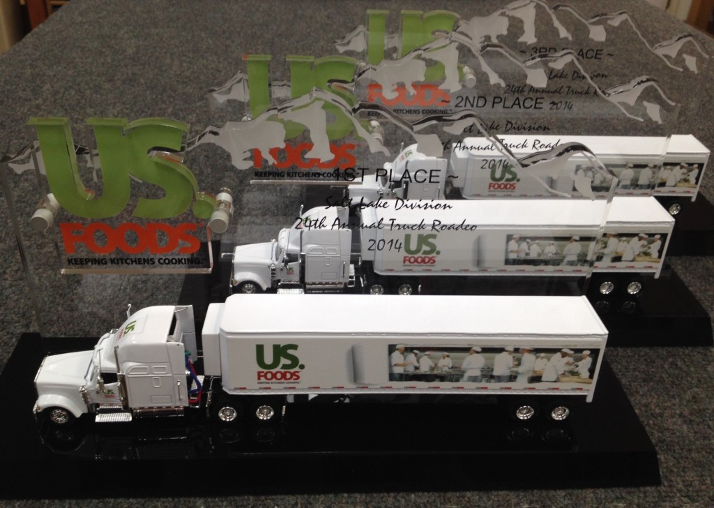 Custom acrylic awards for US Foods Transportation