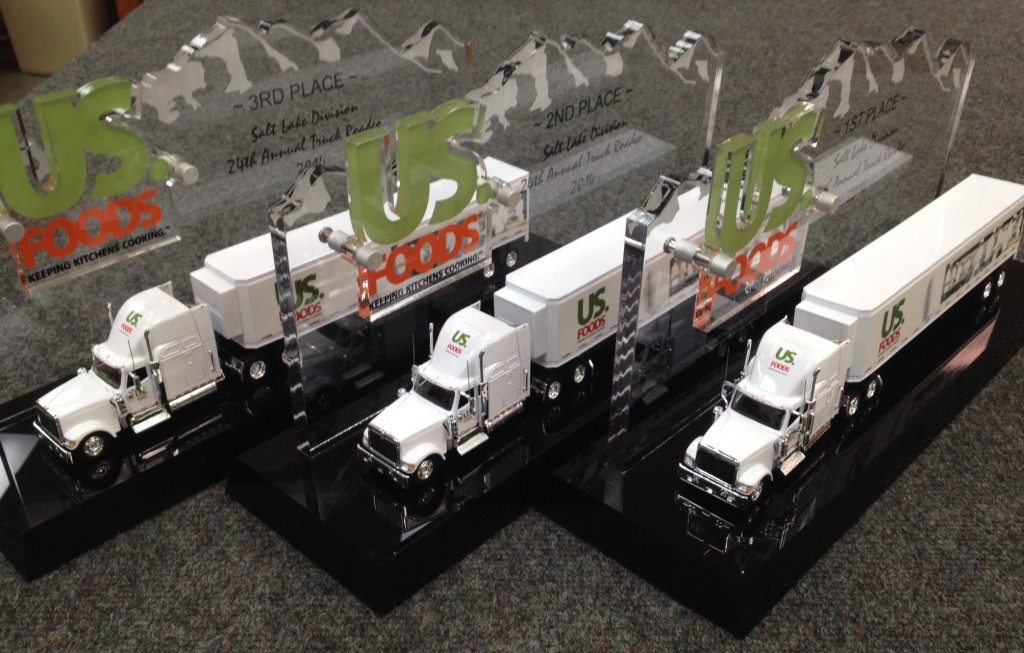 Custom acrylic awards for US Foods Transportation