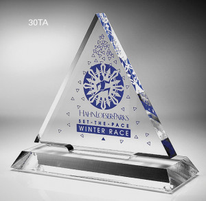 Laser engraved acrylic award