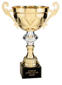 6C6602-D gold metal cup black marble base
