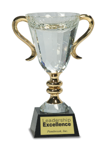 CRY039L PEDESTAL CRYSTAL CUP AWARD GOLD 9
