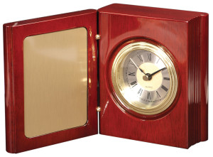 T140 Rosewood Piano Finish Book Clock