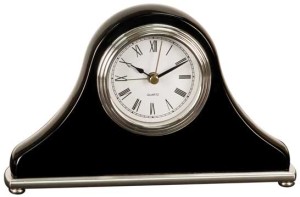 T304 black piano finish mantel clock 5x8