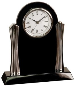 T307 black piano finish silver clock 8x7