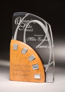 WEST western acrylic award wood 12
